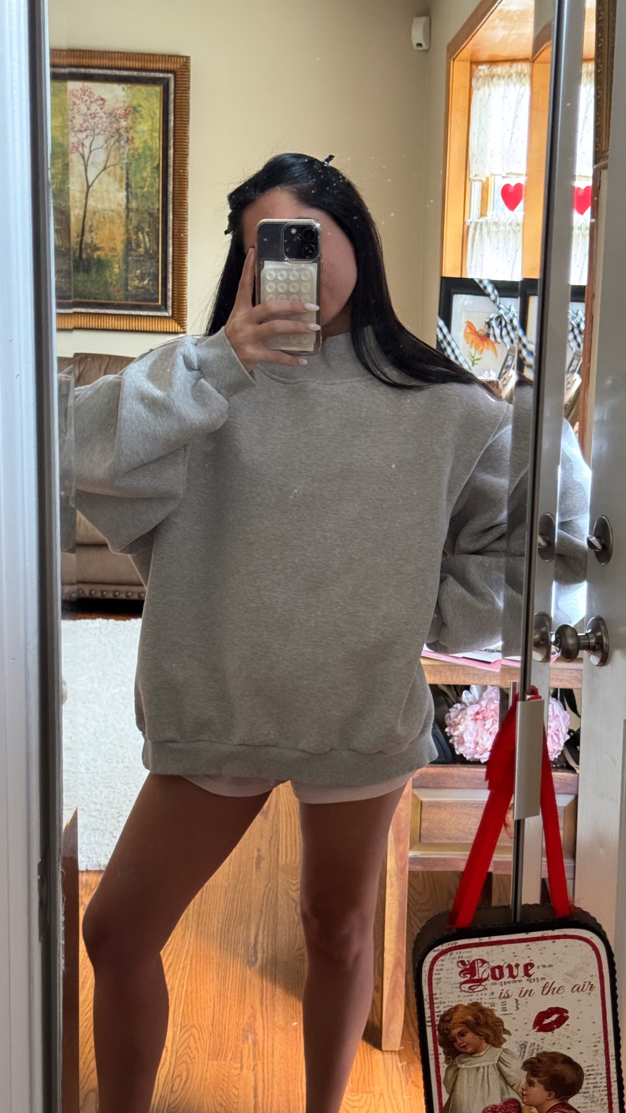 Grey Mockneck Mirror